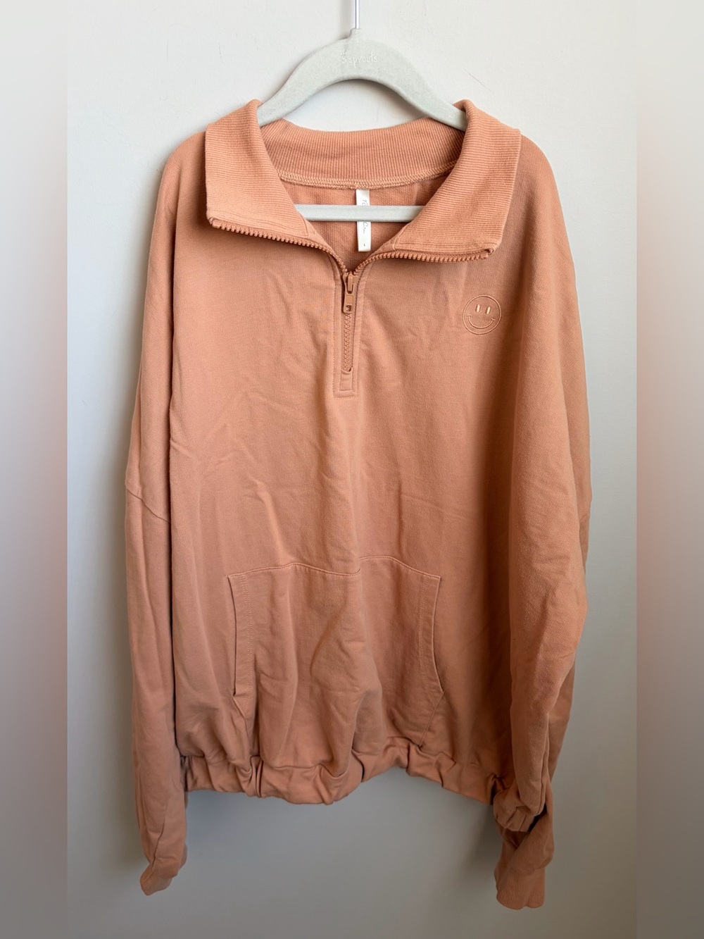 Rylee + Cru Half-Zip Pullover Sweater in Peach